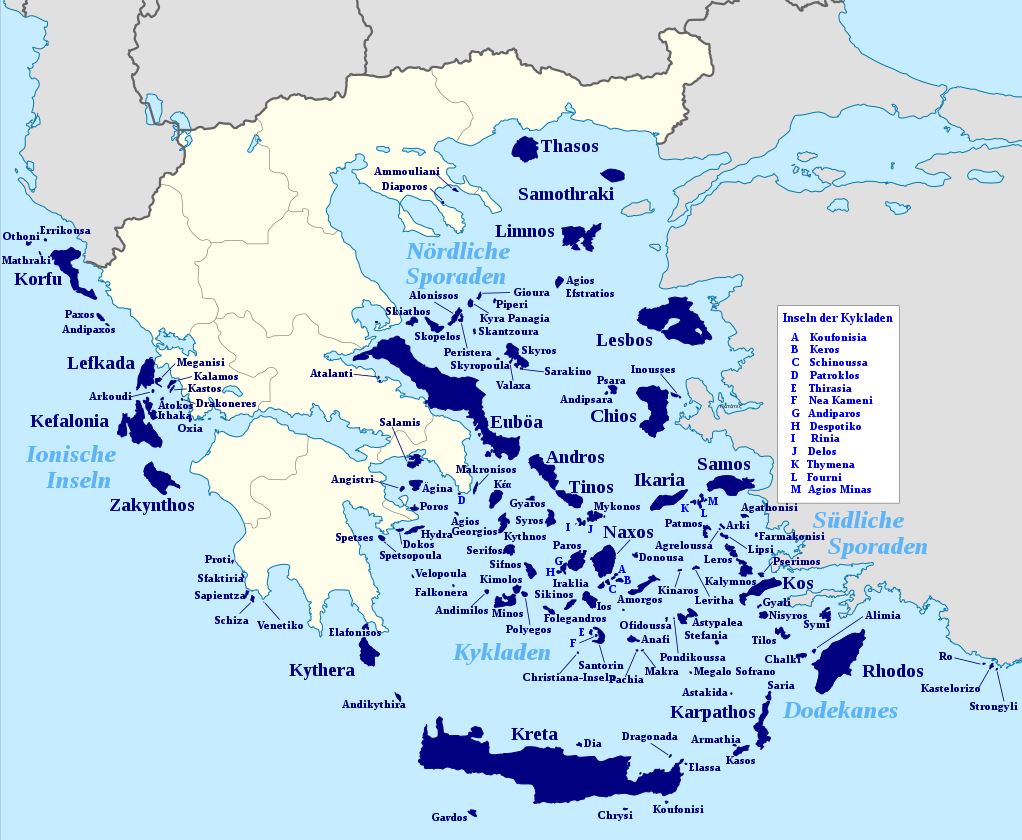 Top 30 largest Greek islands by population